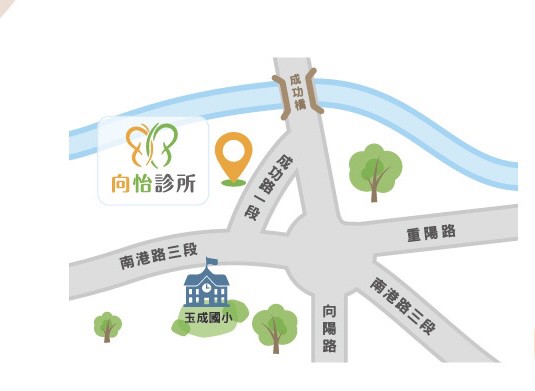 向怡診所周邊交通示意圖