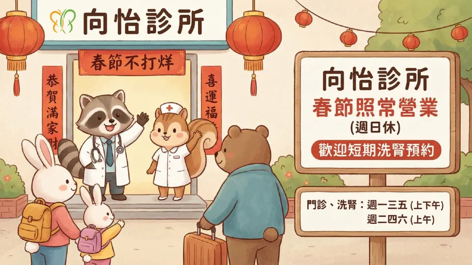 【守護不打烊】向怡診所陪您安心過好年！春節門診、洗腎照常服務